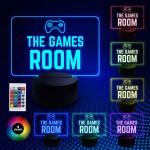 GAMES ROOM Night Light Gamer Gift 3D Illusion Lamp 16 Colours