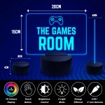 GAMES ROOM Night Light Gamer Gift 3D Illusion Lamp 16 Colours