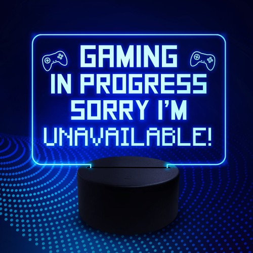 Gaming In Progress Neon LED Gamer Light Up Plaque Night Light