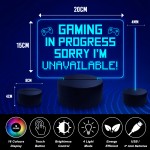 Gaming In Progress Neon LED Gamer Light Up Plaque Night Light