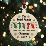 Personalised Family Christmas Wooden Bauble Tree Decoration