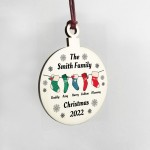 Personalised Family Christmas Wooden Bauble Tree Decoration