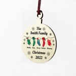 Personalised Family Christmas Wooden Bauble Tree Decoration