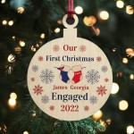 Personalised First Christmas Engaged Bauble Tree Decoration