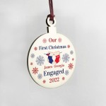 Personalised First Christmas Engaged Bauble Tree Decoration