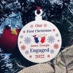 Personalised First Christmas Engaged Bauble Tree Decoration