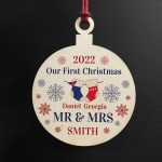 Personalised First Christmas Mr & Mrs Bauble Tree Decor Gifts