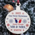 Personalised First Christmas Mr & Mrs Bauble Tree Decor Gifts