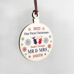 Personalised First Christmas Mr & Mrs Bauble Tree Decor Gifts