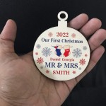 Personalised First Christmas Mr & Mrs Bauble Tree Decor Gifts