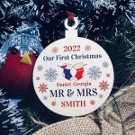 Personalised First Christmas Mr & Mrs Bauble Tree Decor Gifts