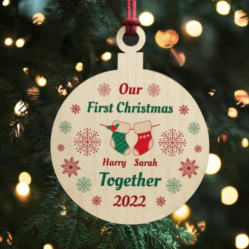 PERSONALISED First Christmas Bauble Gift Boyfriend Girlfriend