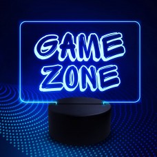 Game Zone Gamer LED Neon Plaque Games Room Boys Bedroom 