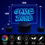 Game Zone Gamer LED Neon Plaque Games Room Boys Bedroom 