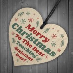 Christmas Gift For Your Teaching Assistant TA Wooden Heart Gift 