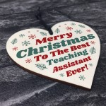 Christmas Gift For Your Teaching Assistant TA Wooden Heart Gift 