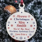 Personalised Christmas Gift For Teaching Assistant Bauble TA