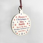 Personalised Christmas Gift For Teaching Assistant Bauble TA