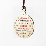 Personalised Christmas Gift For Teaching Assistant Bauble TA