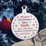 Personalised Christmas Gift For Teaching Assistant Bauble TA