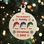 Handmade Family Christmas Hanging Personalised Wooden Bauble