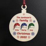 Handmade Family Christmas Hanging Personalised Wooden Bauble