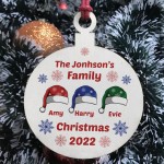 Handmade Family Christmas Hanging Personalised Wooden Bauble