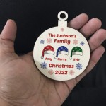 Handmade Family Christmas Hanging Personalised Wooden Bauble