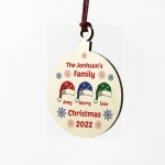 Handmade Family Christmas Hanging Personalised Wooden Bauble