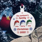 Handmade Family Christmas Hanging Personalised Wooden Bauble