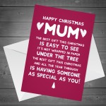 HAPPY CHRISTMAS CARD MUM Funny Mum Card For Him Mum Christmas