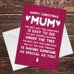 HAPPY CHRISTMAS CARD MUM Funny Mum Card For Him Mum Christmas