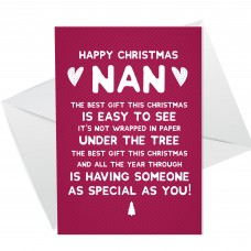 HAPPY CHRISTMAS CARD NAN Funny Nan Card For Her