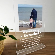Christmas Gift For Grandad Standing Sign Personalised Photo