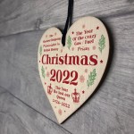Sentimental Christmas Decoration 2022 Wood Hanging Tree Decor