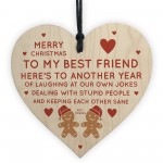 Friendship Gift Funny Christmas Gift For Friend Wood Heart