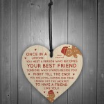 Best Friend Poem Wood Heart Sign Christmas Decoration Friend