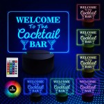Cocktail Bar Neon Sign LED Light Up 16 Colour Plaque Home Bar