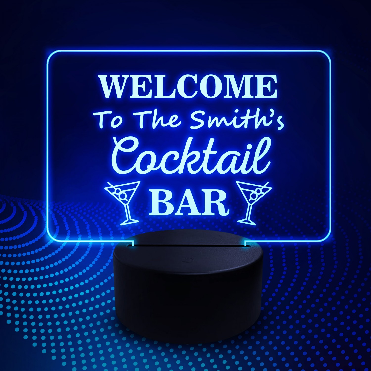 Neon Bar Signs Cocktail LED Standing Plaque Personalised Pub