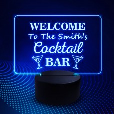 Neon Bar Signs Cocktail LED Standing Plaque Personalised Pub