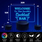 Neon Bar Signs Cocktail LED Standing Plaque Personalised Pub