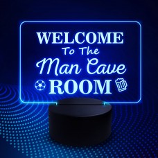 LED Man Cave Sign 16 Colour Light Up Plaque For Boys Room