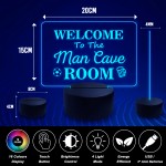 LED Man Cave Sign 16 Colour Light Up Plaque For Boys Room