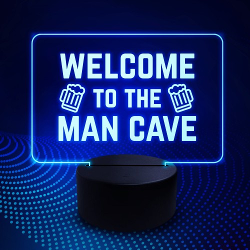 Welcome To The Man Cave Neon LED Plaque Beer Games Room