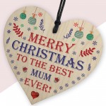 Best Mum Merry Christmas Wooden Tree Decoration Gifts Mum