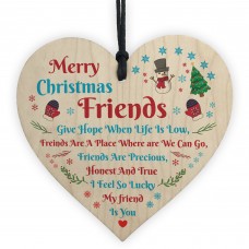 Best Friend Poem Heart Hanging Sign Christmas Gift Friendship