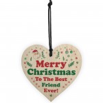 Best Friend Heart Hanging Sign Christmas Decoration Friend Gifts