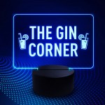 Funny Home Bar Sign The Gin Corner Sign LED Plaque Alcohol Beer