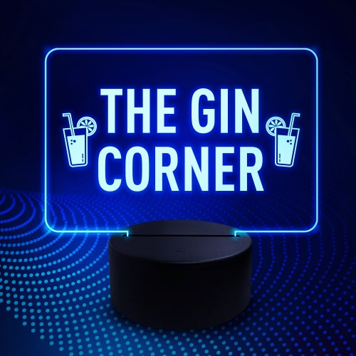 Funny Home Bar Sign The Gin Corner Sign LED Plaque Alcohol Beer