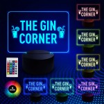 Funny Home Bar Sign The Gin Corner Sign LED Plaque Alcohol Beer